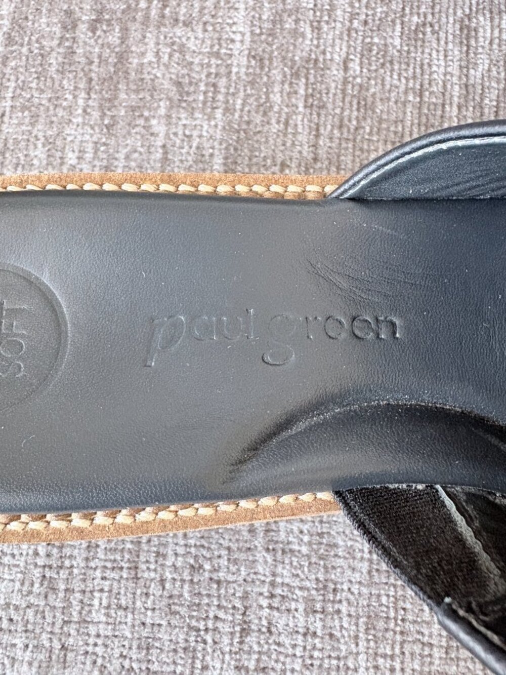 Paul Green May Slide Sandal - Black Leather - US Women's Size 9.5, UK 7 - Picture 5 of 7